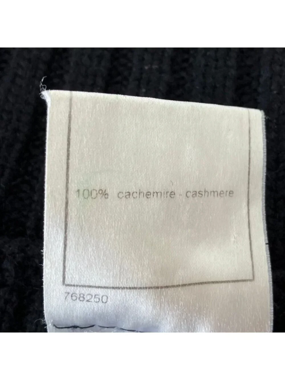 Chanel Cashmere 100% CC Logo Wide Rib Knit Zip Jacket 34 Black